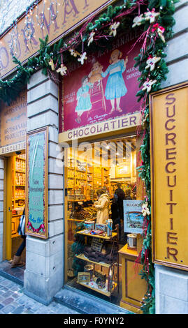 Biscuit chocolat et boutique, Bruxelles, Belgique Banque D'Images