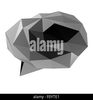 Low poly bulle géométrique sur fond blanc Banque D'Images