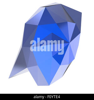 Low poly bulle géométrique sur fond blanc Banque D'Images