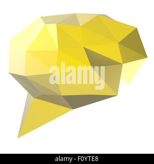 Low poly bulle géométrique sur fond blanc Banque D'Images