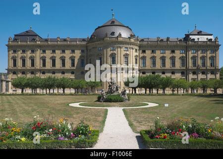 Zone sud du jardin de la cour et du Palais Royal, résidence, Würzburg, Basse Franconie, Bavière, Allemagne Banque D'Images