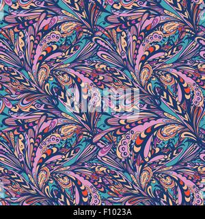 Fond psychédélique transparente avec doodle swirls for textile et d'écran conception Illustration de Vecteur