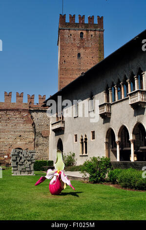 Italie, Vénétie, Verona, Castelvecchio, Château. Banque D'Images