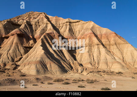Reliefs dans Bardena Blanca, Bardenas Reales, Navarre, Espagne.