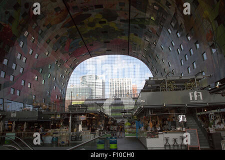 Markthal Binnenrotte en construction, centre de Rotterdam, Pays-Bas, a terminé 2014 architectes MVRDV Banque D'Images