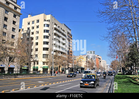 Scène de rue Libertador Bernardo O'Higgins avenue Santiago Chili Banque D'Images