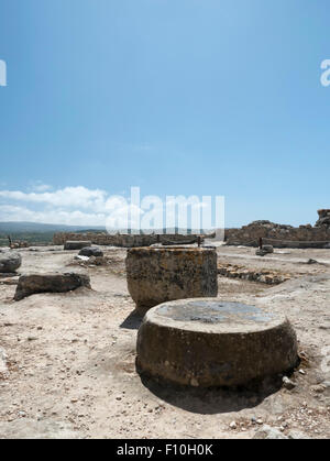 D'anciennes ruines de l'été, palais de Phaistos, en Crète, Grèce. Banque D'Images