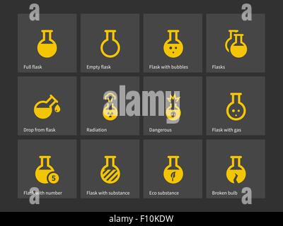 Flacon de laboratoire d'icônes. Illustration de Vecteur