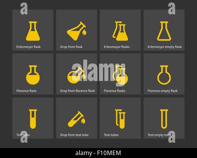 Florence et icônes erlenmeyers. Illustration de Vecteur