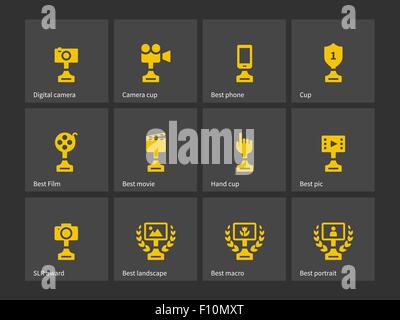 Prix et trophée d'icônes. Illustration de Vecteur