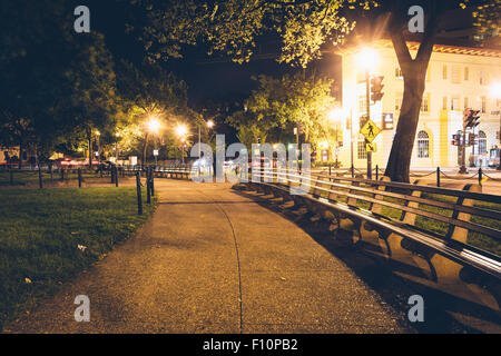 Parc la nuit de Dupont Circle, à Washington, DC. Banque D'Images