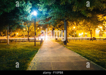 Parc la nuit de Dupont Circle, à Washington, DC. Banque D'Images