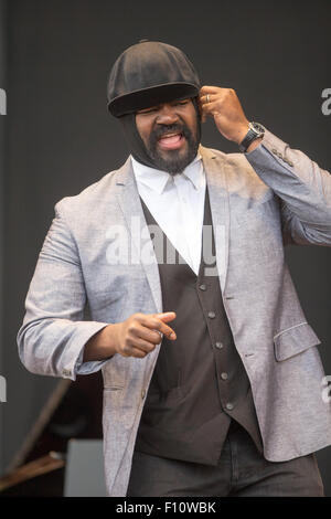 Gregory Porter le dimanche (23 août) au V Festival à Chelmsford, Essex. Banque D'Images