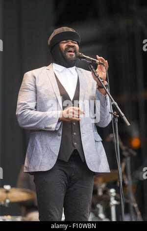 Gregory Porter le dimanche (23 août) au V Festival à Chelmsford, Essex. Banque D'Images