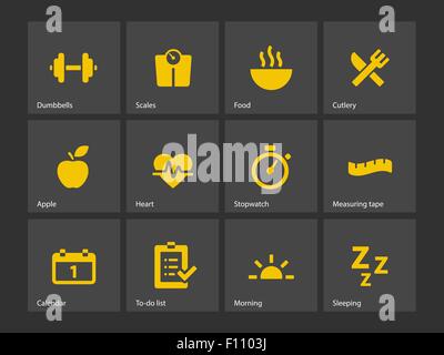 Icônes de remise en forme. Illustration de Vecteur
