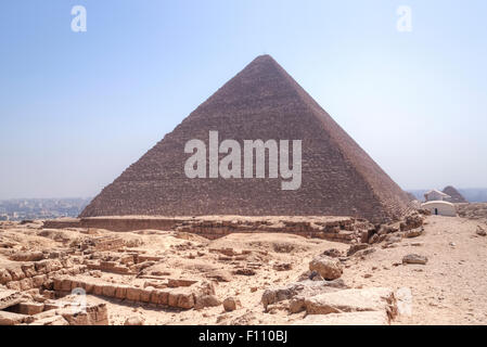 Grande pyramide de Gizeh, Kheops, Giza, Cairo, Égypte, Afrique Banque D'Images