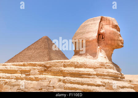 Grand Sphinx de Gizeh, Giza, Cairo, Égypte, Afrique Banque D'Images