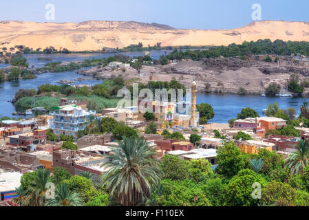 Assouan, Nil, l'Egypte, l'Afrique Banque D'Images