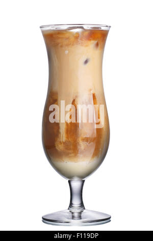 Verre de café glacé thaïlandais avec lait écrémé Banque D'Images