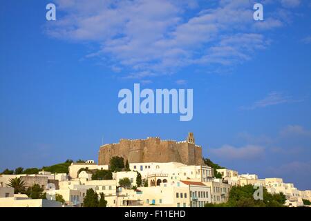 Monastère de Saint John à Chora, Patmos, Dodécanèse, îles grecques, Grèce, Europe Banque D'Images