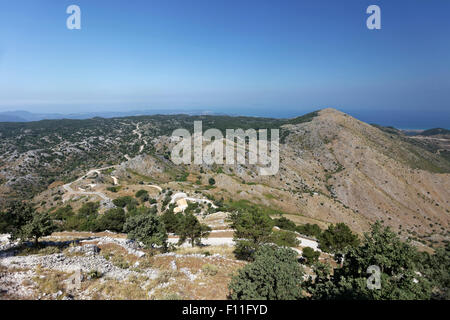 Vue sur l'île de Mont Pantokrator, îles Ioniennes, Grèce Banque D'Images