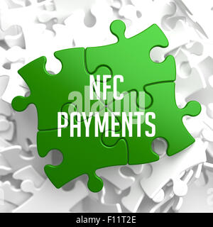 Les paiements NFC sur Green Puzzle. Banque D'Images