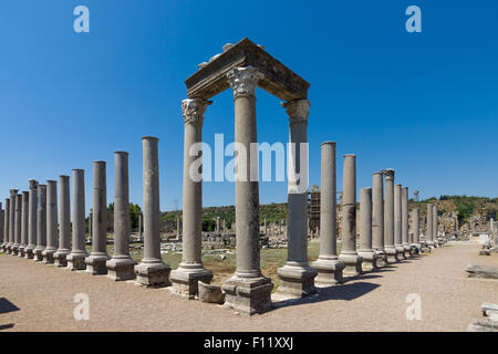 Les ruines antiques de Pergé. Agora. La Turquie. Banque D'Images