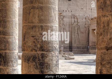 Temple de Philae, l'Île Agilkia, Nil, Assouan, Egypte, Afrique du Sud Banque D'Images