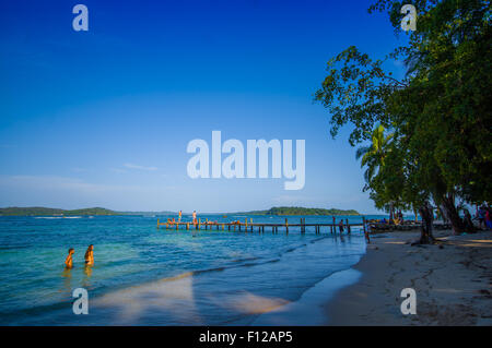 L'Île de Colon, Panama - 25 avril 2015 : l'Île de Colon est la plus septentrionale et dans l'île principale de Bocas del Toro Banque D'Images