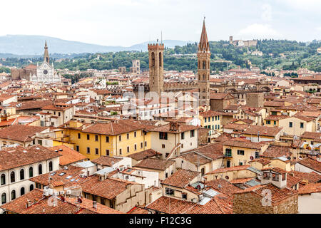 Vue sur le toit sur Florence Italie Banque D'Images