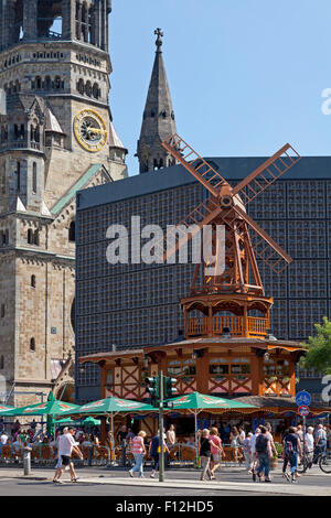 Kaiser Wilhelm Memorial Church, moulin, Berlin, Allemagne Banque D'Images