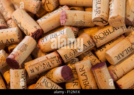 Bouchons à vin, Roblar Winery, Santa Ynez Valley, Californie Banque D'Images