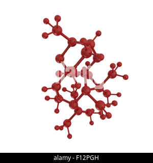 Molécule 3d blanc sur fond blanc Banque D'Images