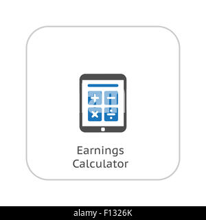 Calculateur de gains, Business Icon. Modèle plat. Isolées. Banque D'Images