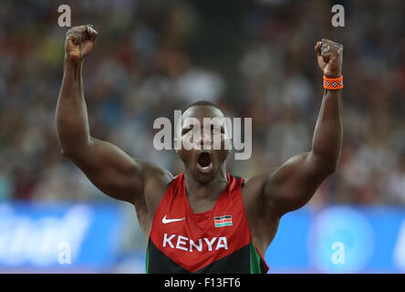 Beijing, Chine. 26 août, 2015. Julius du Kenya au cours de la célèbre Yego Javelot hommes finale de la Beijing 2015 es Championnats du Monde au Stade National, également connu sous le nom de nid d'oiseau, à Beijing, Chine, 26 août 2015. Dpa : Crédit photo alliance/Alamy Live News Banque D'Images