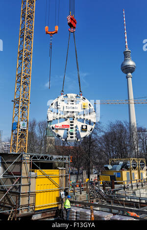 Berlin, Allemagne, pour la coupe de tunnelier U5 Banque D'Images