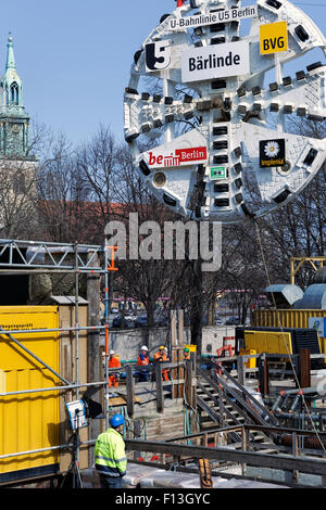 Berlin, Allemagne, pour la coupe de tunnelier U5 Banque D'Images