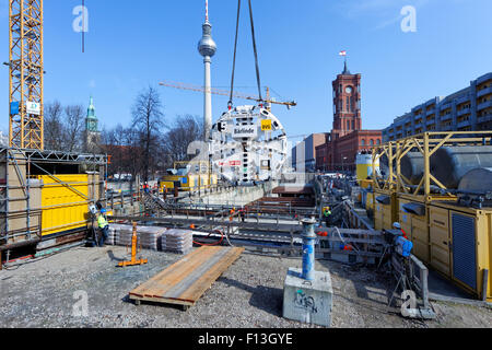 Berlin, Allemagne, pour la coupe de tunnelier U5 Banque D'Images