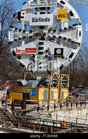 Berlin, Allemagne, pour la coupe de tunnelier U5 Banque D'Images