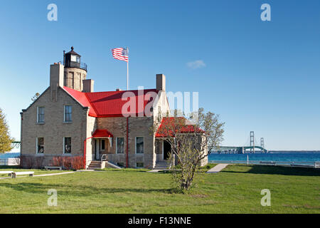 Vieux phare Mackinac Point Banque D'Images