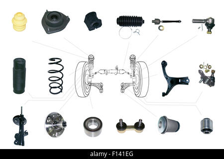 Pièces de direction et suspension Banque D'Images