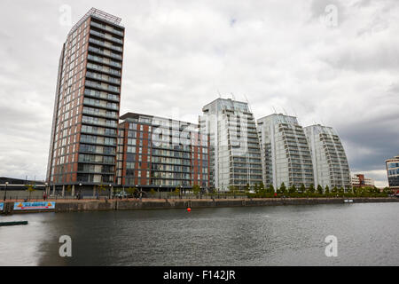 Les lofts de la ville et des bâtiments nv Salford Quays Manchester uk Banque D'Images