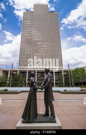 Un immeuble de bureaux de l'église des Mormons à Salt Lake City, Utah, USA. Banque D'Images