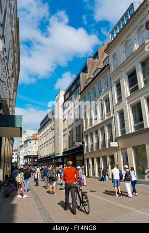 Strøget, la principale rue commerçante piétonne, Copenhague, Danemark Banque D'Images