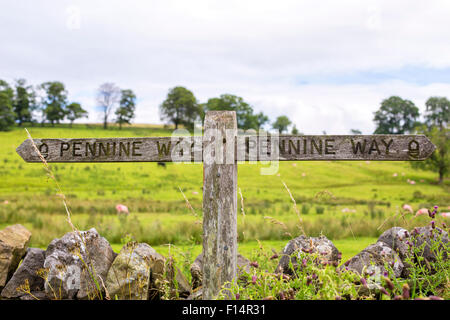 Pennine Way sign post, Yorkshire Banque D'Images