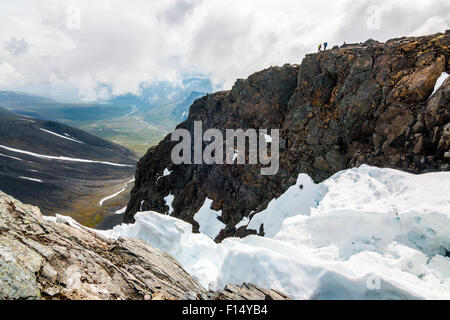 La randonnée dans les montagnes de Kebnekaise. Banque D'Images