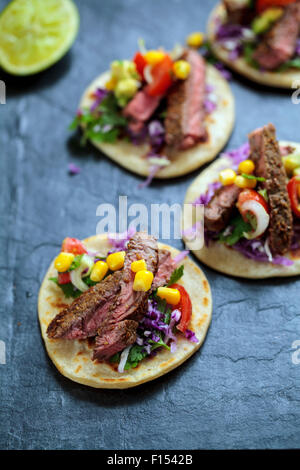 Pavé de boeuf Mini tortillas Banque D'Images