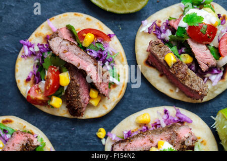 Pavé de boeuf Mini tortillas Banque D'Images