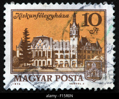 Magyar Posta 1974 Vertel J Kiskunfelegyhaza 10ft maison de château Stamp, Hongrie Banque D'Images