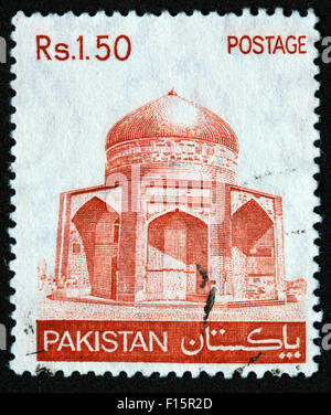 Rs rs1-50-Pakistan mosquée brun Stamp Banque D'Images